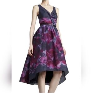 NEW Purple Watercolor High-Low Fit & Flare Dress Size 4/6
